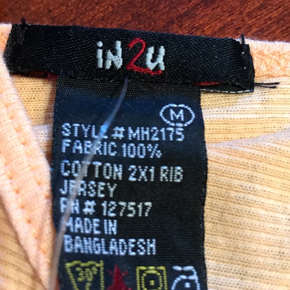 Tank Top  in2u Size Medium 100% Cotton - Picture 3 of 3